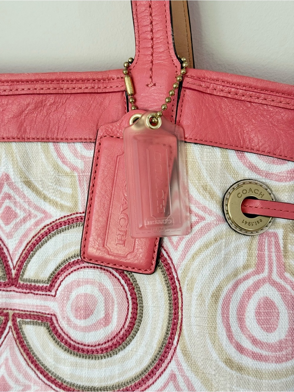 Coach Audrey Signature Op Art Leigh Tote Bag - Picture 2 of 14